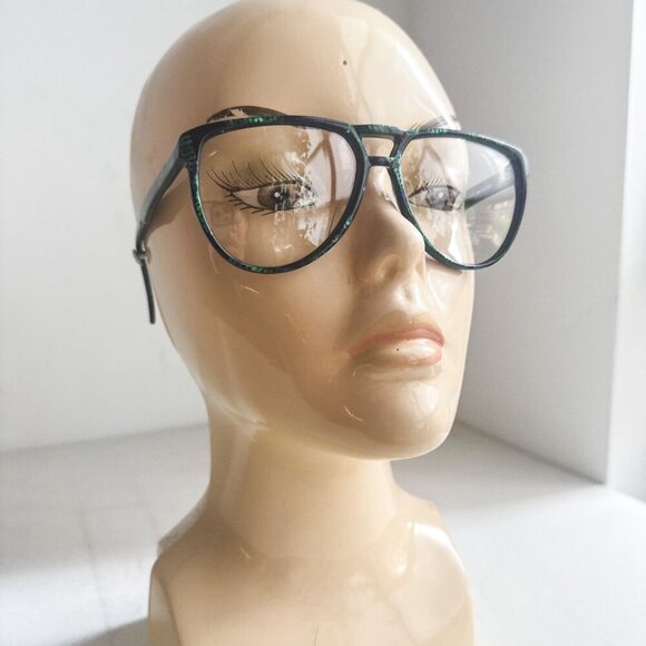Vintage Enrico Coveri Green Abstract Print Eyeglasses Frames 111- 410 - Picture 3 of 9